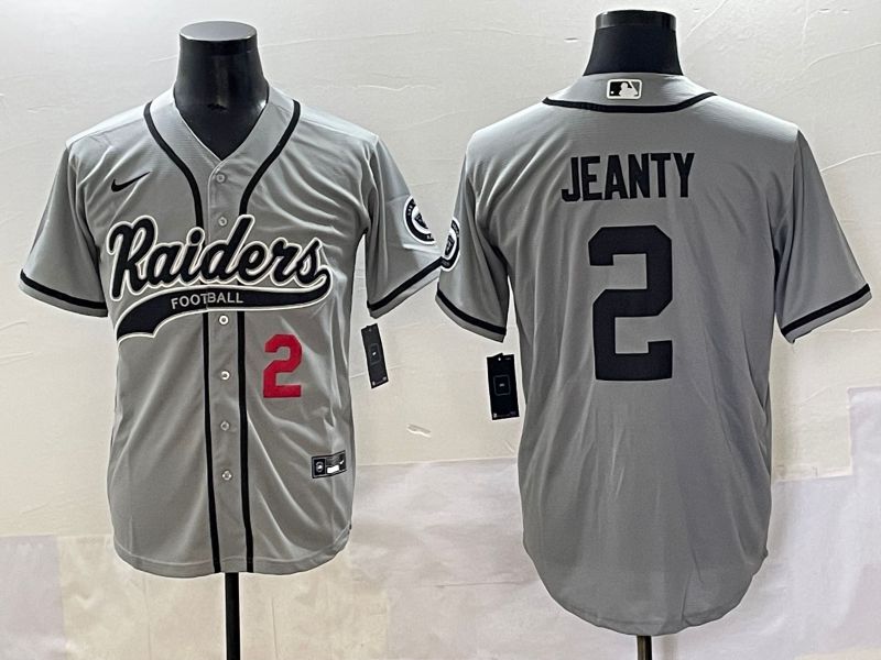Men 2025 Oakland Raiders #2 Jeanty Grey Joint Name Nike Limited NFL Jersey style 10->oakland raiders->NFL Jersey